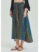 Gipe Waist Tied Navy Blue Plus Size Skirt 4597